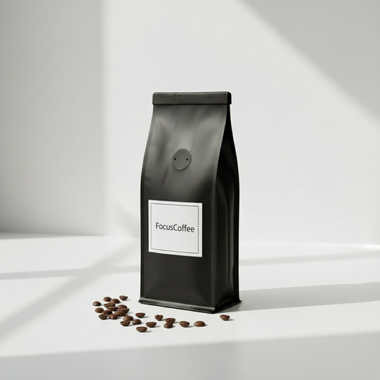 Pungă FocusCoffee neagră mată 250g
